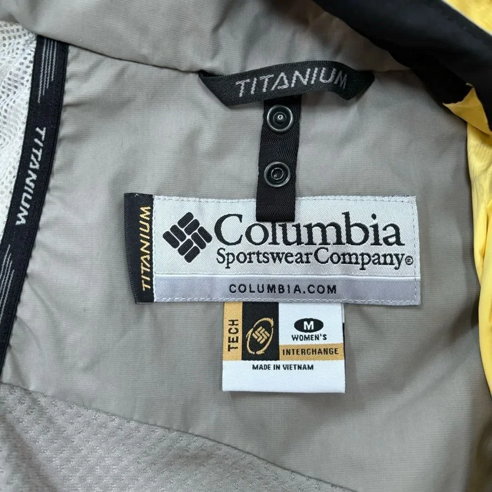 Columbia Titanium yellow waterproof ski coat w removable puffer jacket size M